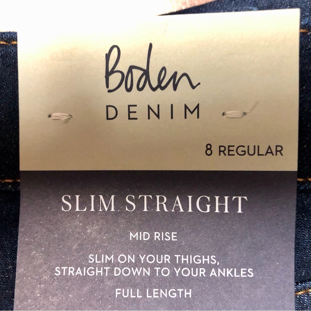 Boden Women’s Slim Straight Jeans in Dark Indigo Blue
